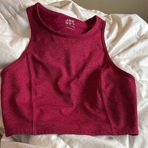 JoyLab Burgundy black Sleeveless  criss cross open back sports tank top M